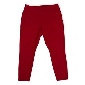 Crown & Ivy Stretch Red Cropped Leggings Size XL Cotton Spandex Pull On Stretch